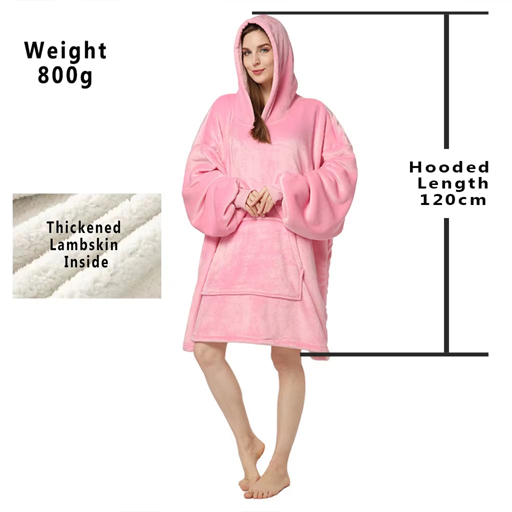 Winter New in Hoodies Casual Matching Outerwears Warm Fleece Loose Oversized Hoodie Multi-Color Long Sleeve Top Pullover Pajamas